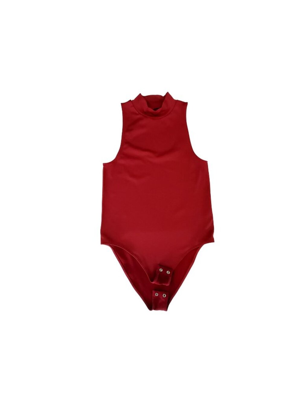 A New Day Womens Sleeveless Red Mock-Neck Bodysuit Size Medium Nylon Blend